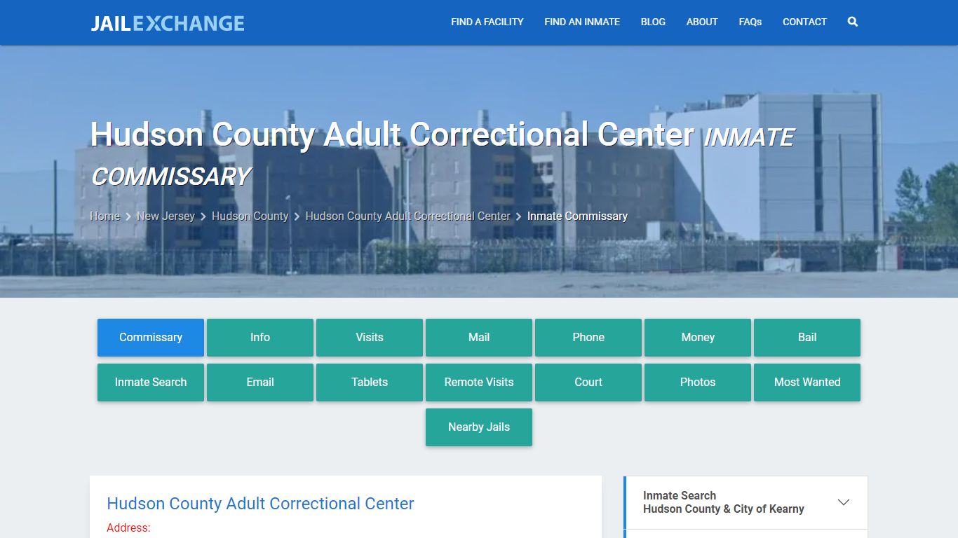 Hudson County Adult Correctional Center Inmate Commissary - Jail Exchange