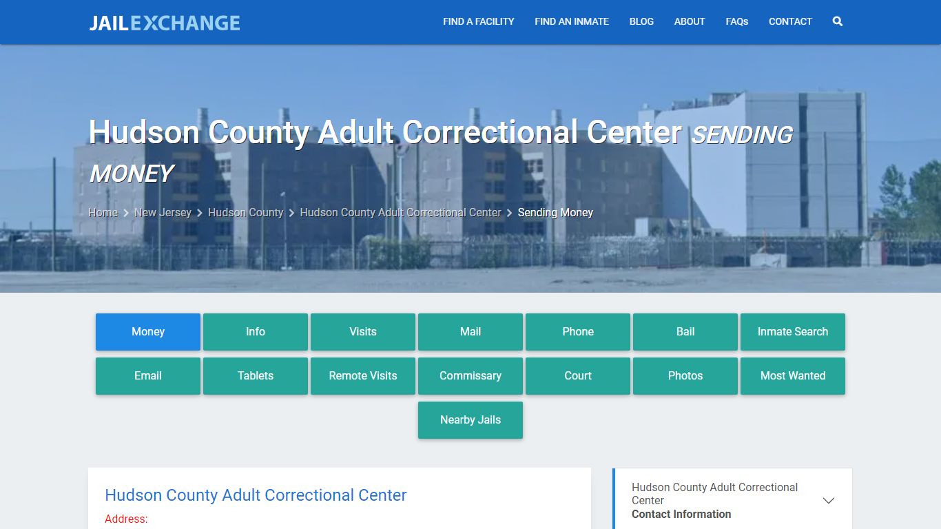 Hudson County Adult Correctional Center Sending Money - Jail Exchange